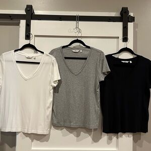BUNDLE OF 3 V Neck Cotton Tee Shirts